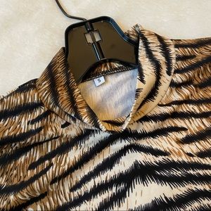 LuFeng women’s sexy long sleeve mock neck tiger skin print party club dress